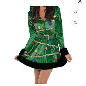 Sexy Christmas Tree hoodie dress